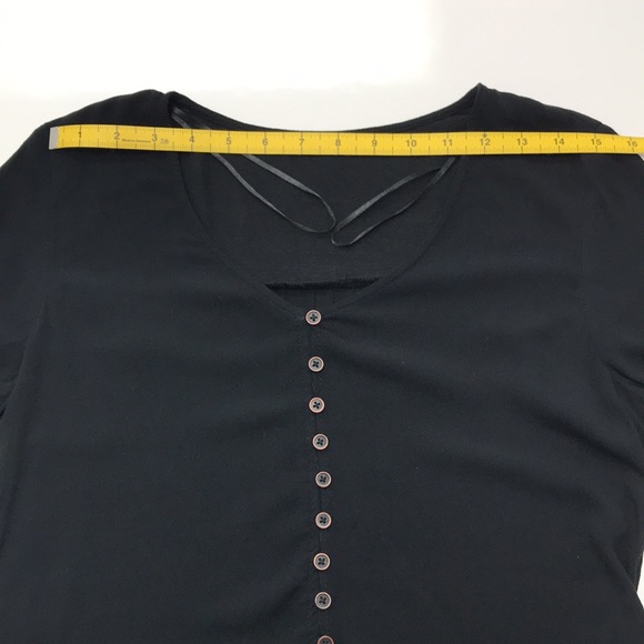 Stradivarius Black Viscose Blouse with Buttons - Picture 9 of 11